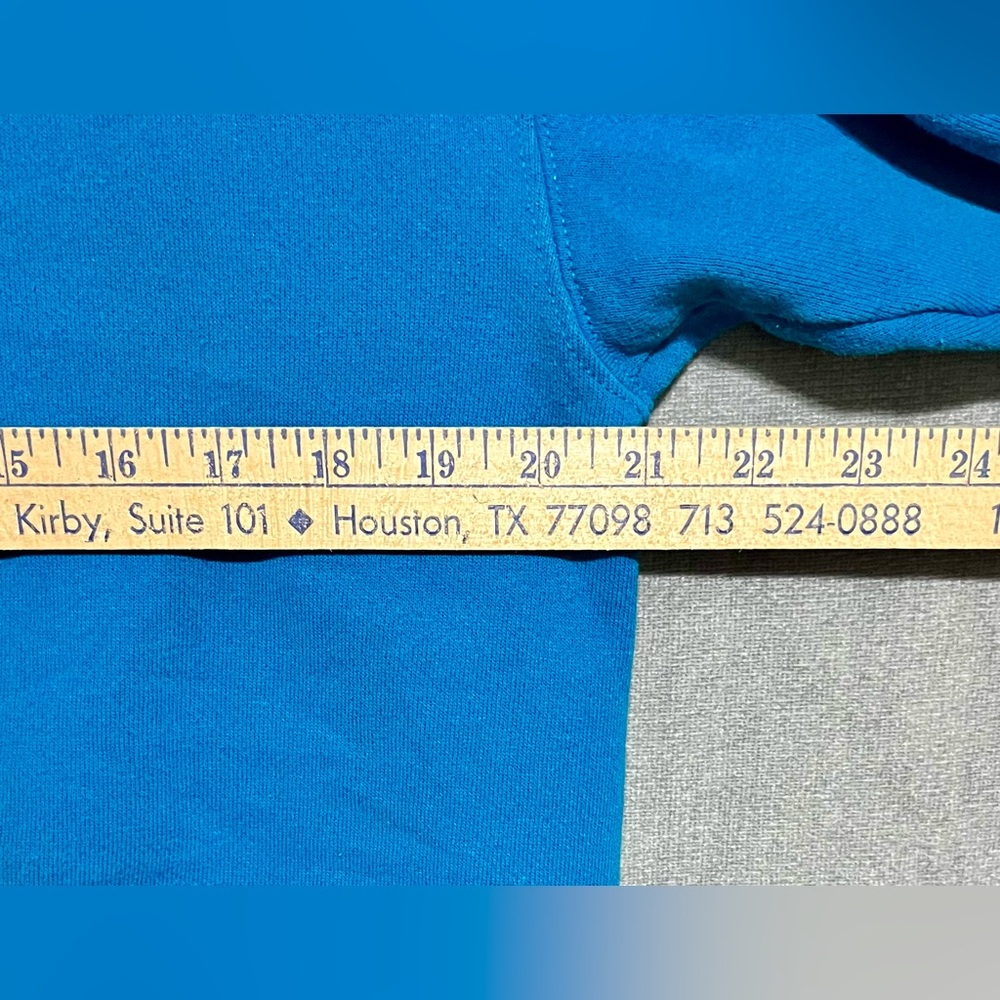 Hanes Blue Turquoise Single Stitch Crewneck Sweater Classic Size Large Vintage - Picture 4 of 6